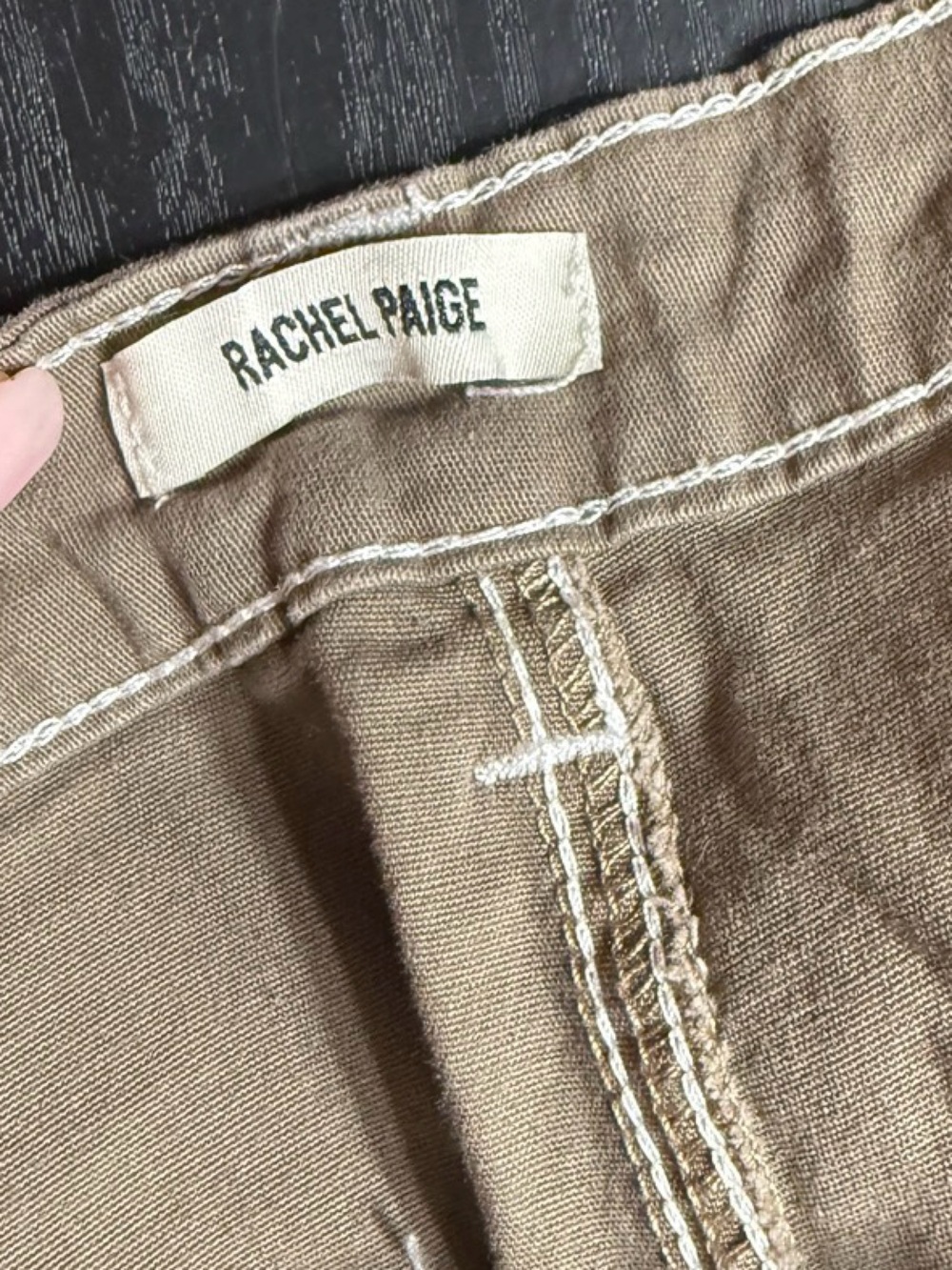 Rachel Paige Womens Brown Contrast Stitch Cargo Pants Wide Leg Utility XL - Picture 6 of 6